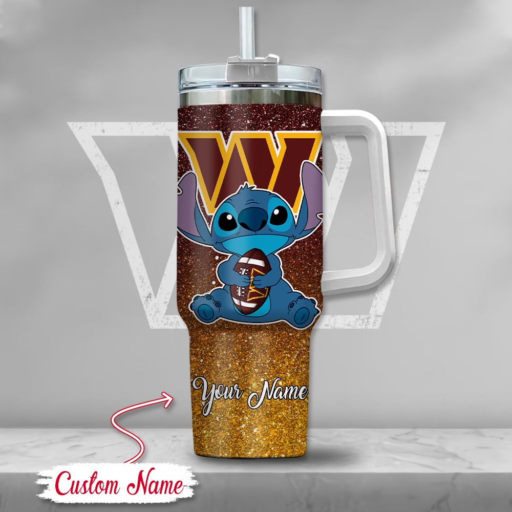 NFL Washington Commanders Stitch Glitter Custom Stanley Cup 40 oz 30 oz Tumbler With HandleTVC2301126 - Image 2