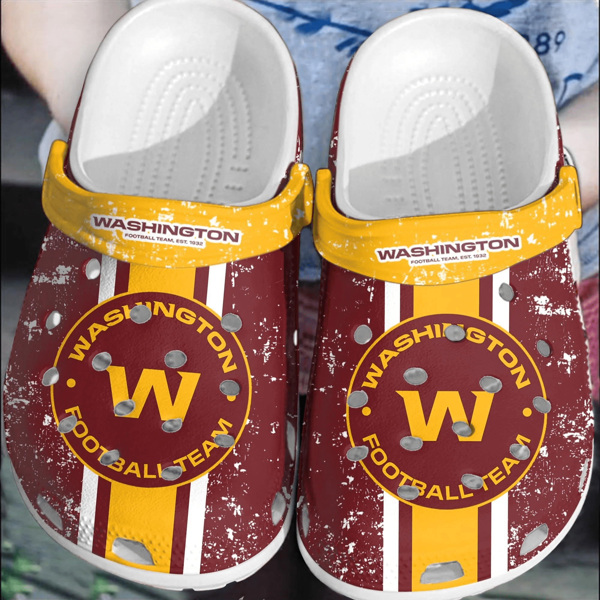 NFL Washington Football CrocsComfortable Clogs Crocband Shoes For Men Women