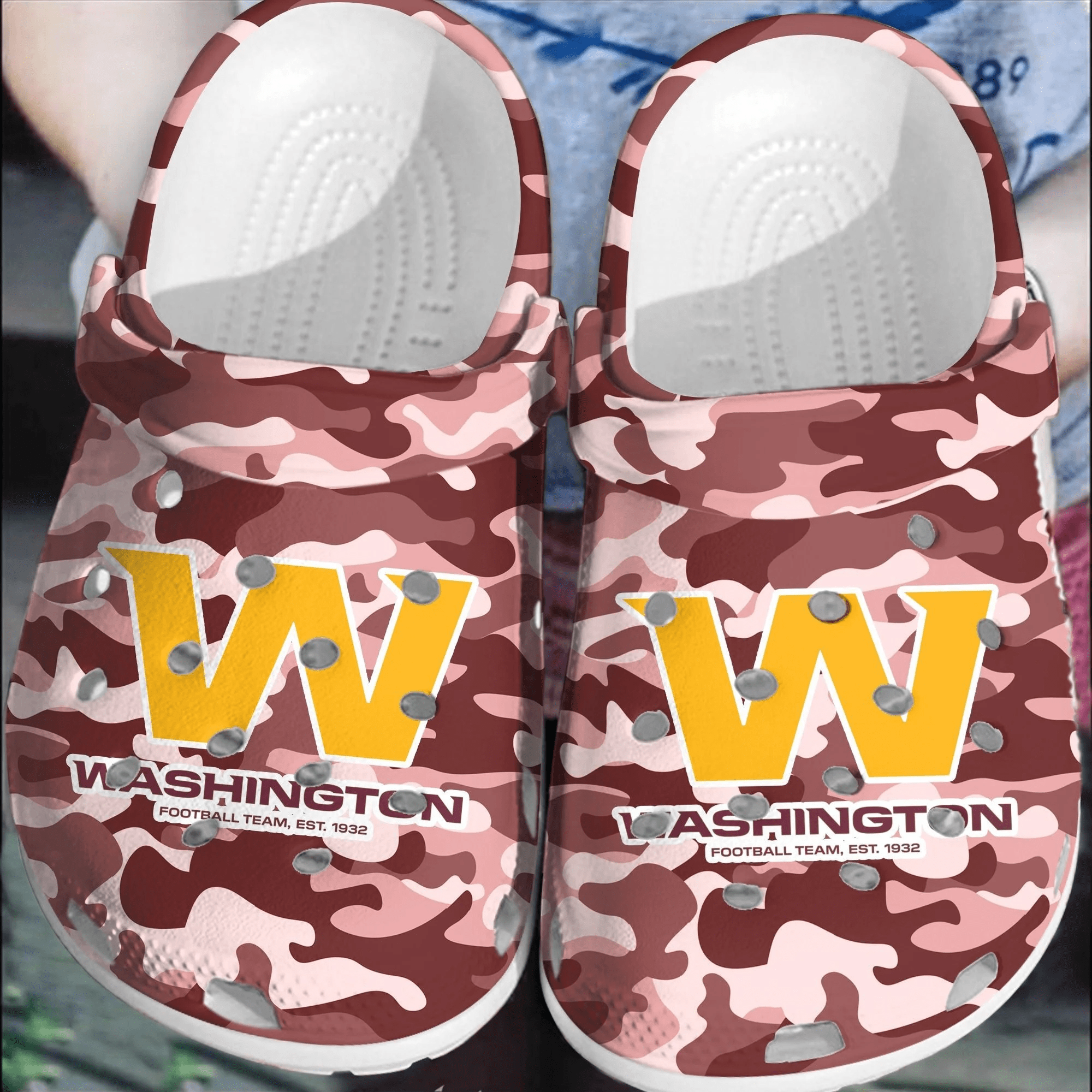 NFL Washington Football CrocsComfortable Clogs Shoes Crocband For Men Women