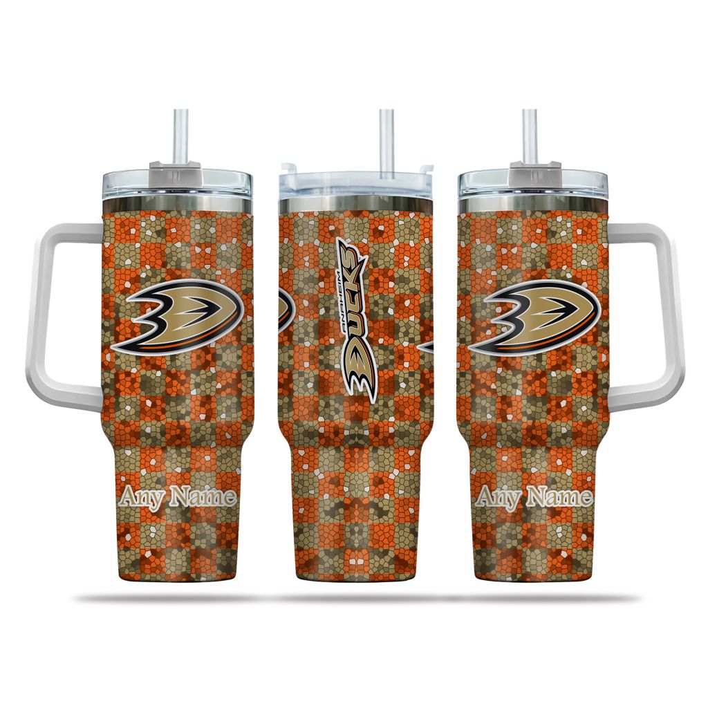 NHL Anaheim Ducks Stained Glass Effect Custom Stanley Cup 40 oz 30 oz Tumbler With HandleTVC2301162
