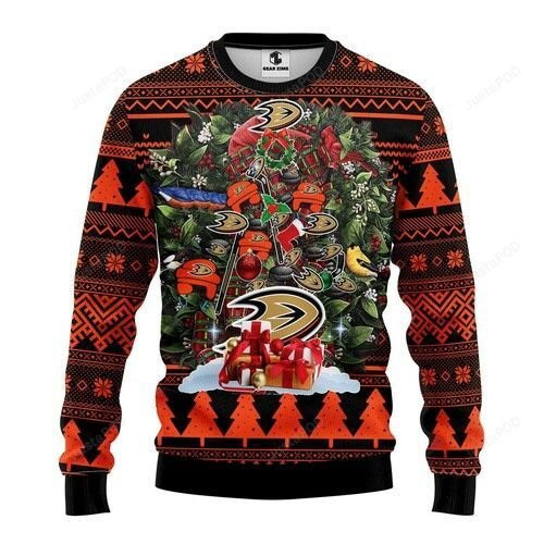 Nhl Anaheim Ducks Tree Ugly Christmas Sweater Adult 3D Funny Matching for family