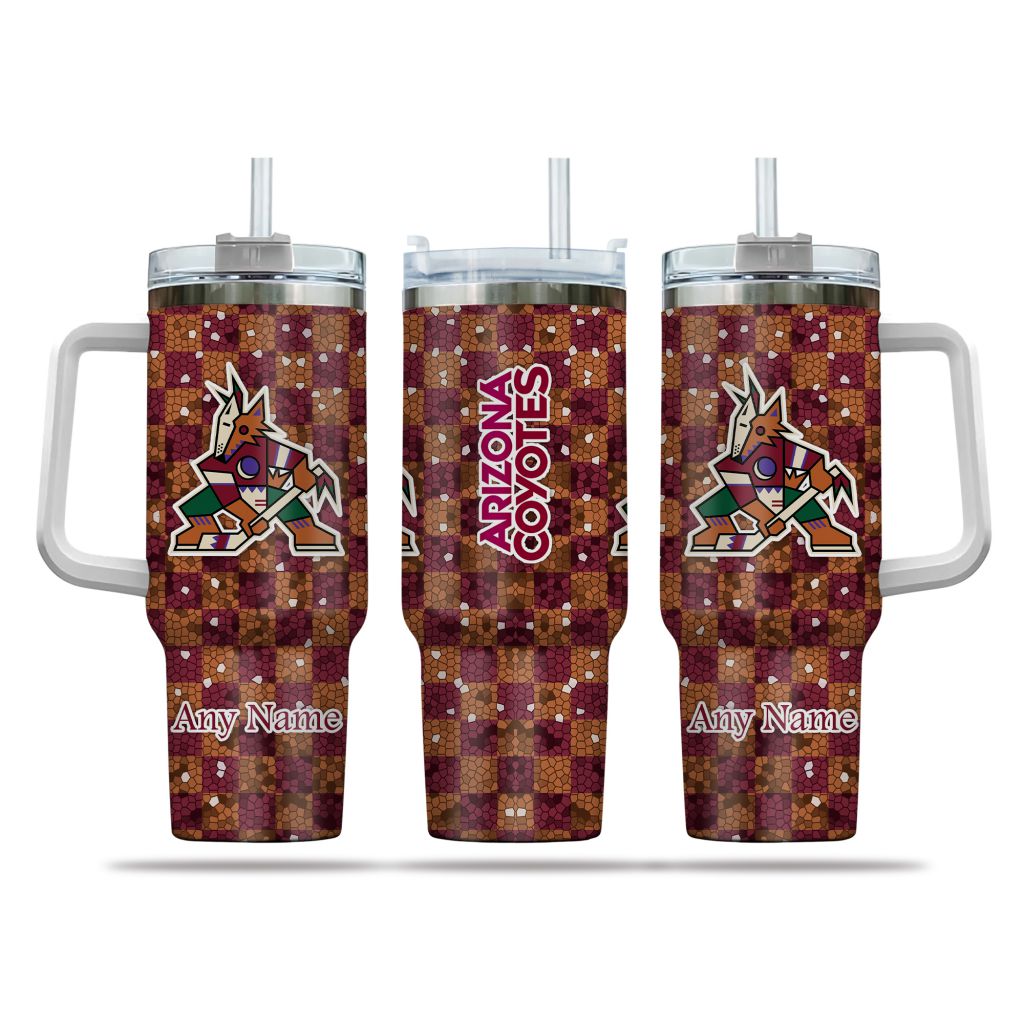 NHL Arizona Coyotes Stained Glass Effect Custom Stanley Cup 40 oz 30 oz Tumbler With HandleTVC2301162