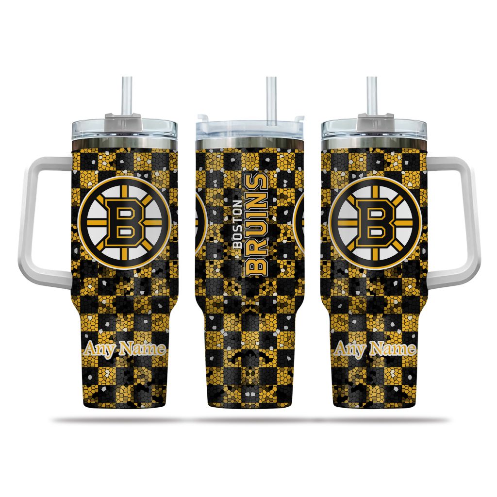 NHL Boston Bruins Stained Glass Effect Custom Stanley Cup 40 oz 30 oz Tumbler With HandleTVC2301162