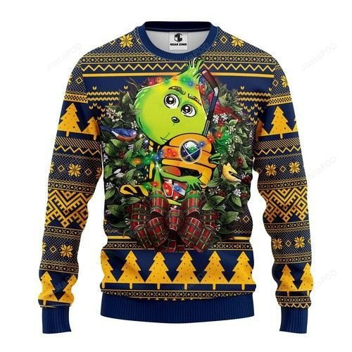 Nhl Buffalo Sabres Grinch Hug Ugly Christmas Sweater Adult 3D Funny Matching for family