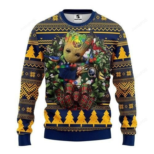 Nhl Buffalo Sabres Groot Hug Ugly Christmas Sweater Adult 3D Funny Matching for family