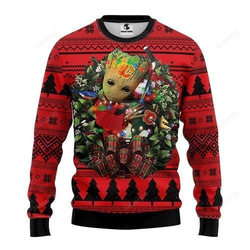 Nhl Calgary Flames Groot Hug Ugly Christmas Sweater Adult 3D Funny Matching for family