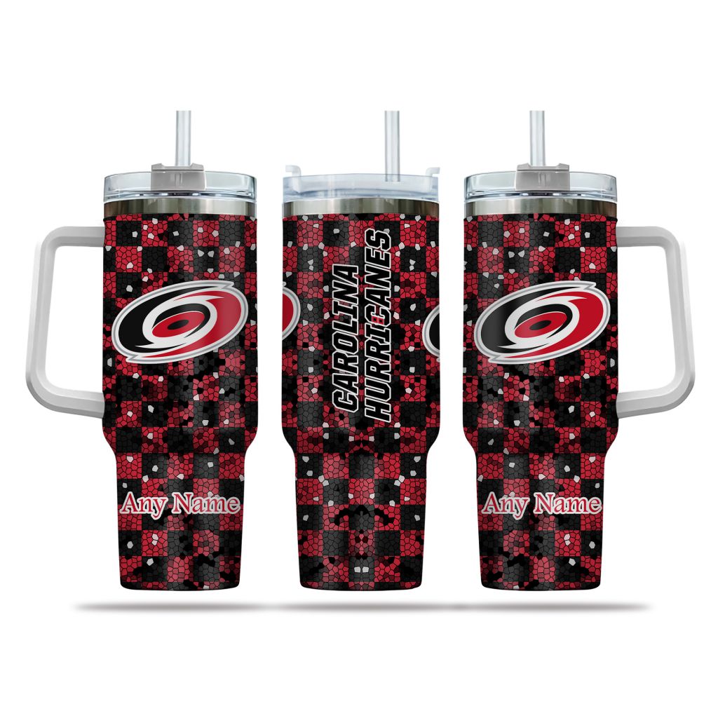 NHL Carolina Hurricanes Stained Glass Effect Custom Stanley Cup 40 oz 30 oz Tumbler With HandleTVC2301162