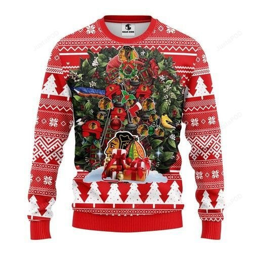 Nhl Chicago Blackhawks Ugly Christmas Sweater Adult 3D Funny Matching for family