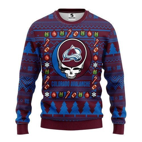 Nhl Colorado Avalanche Grateful Dead Ugly Christmas Sweater Adult 3D Funny Matching for family