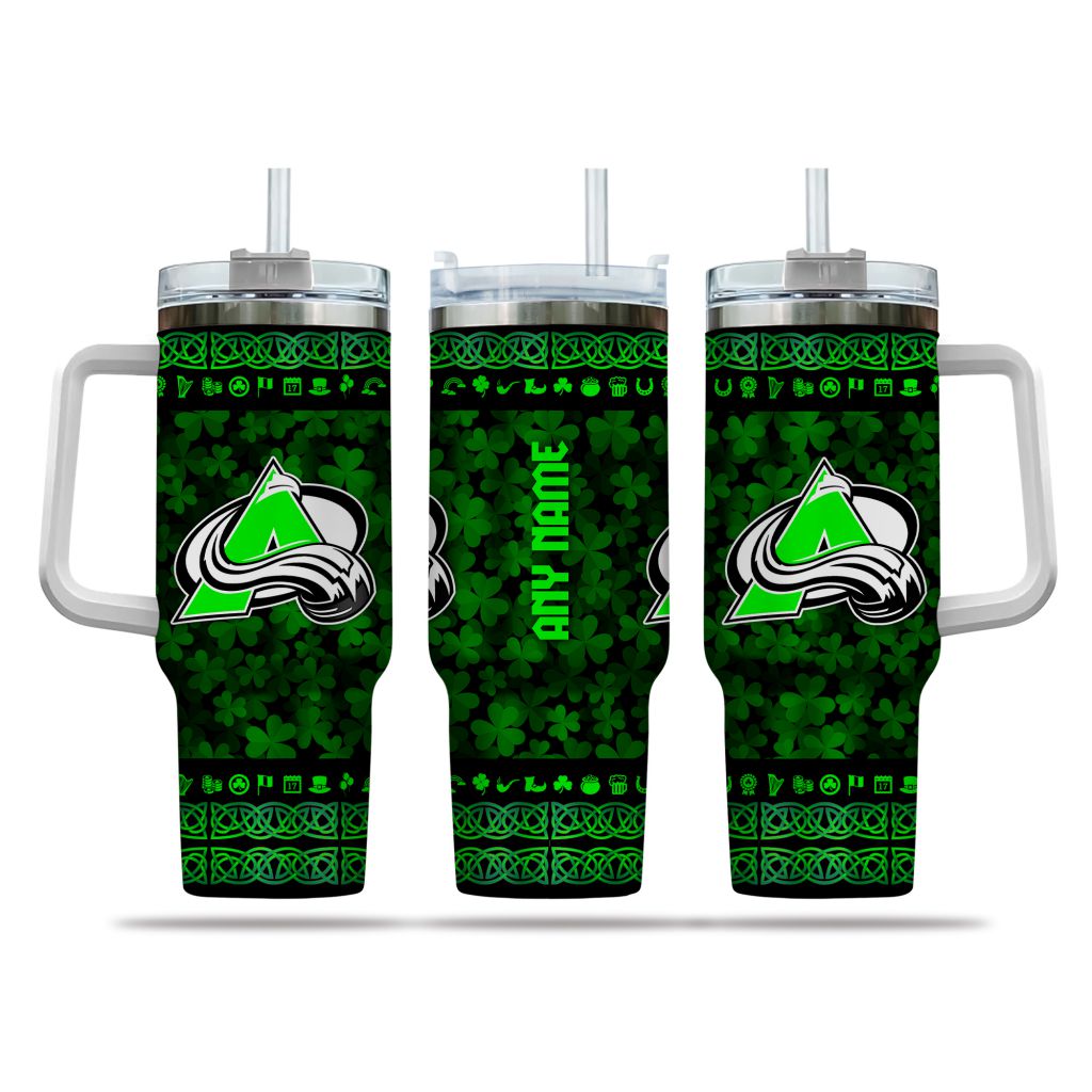 NHL Colorado Avalanche Happy St. Patrick’s Day Custom Stanley Cup 40 oz 30 oz Tumbler With HandleTVC2301163