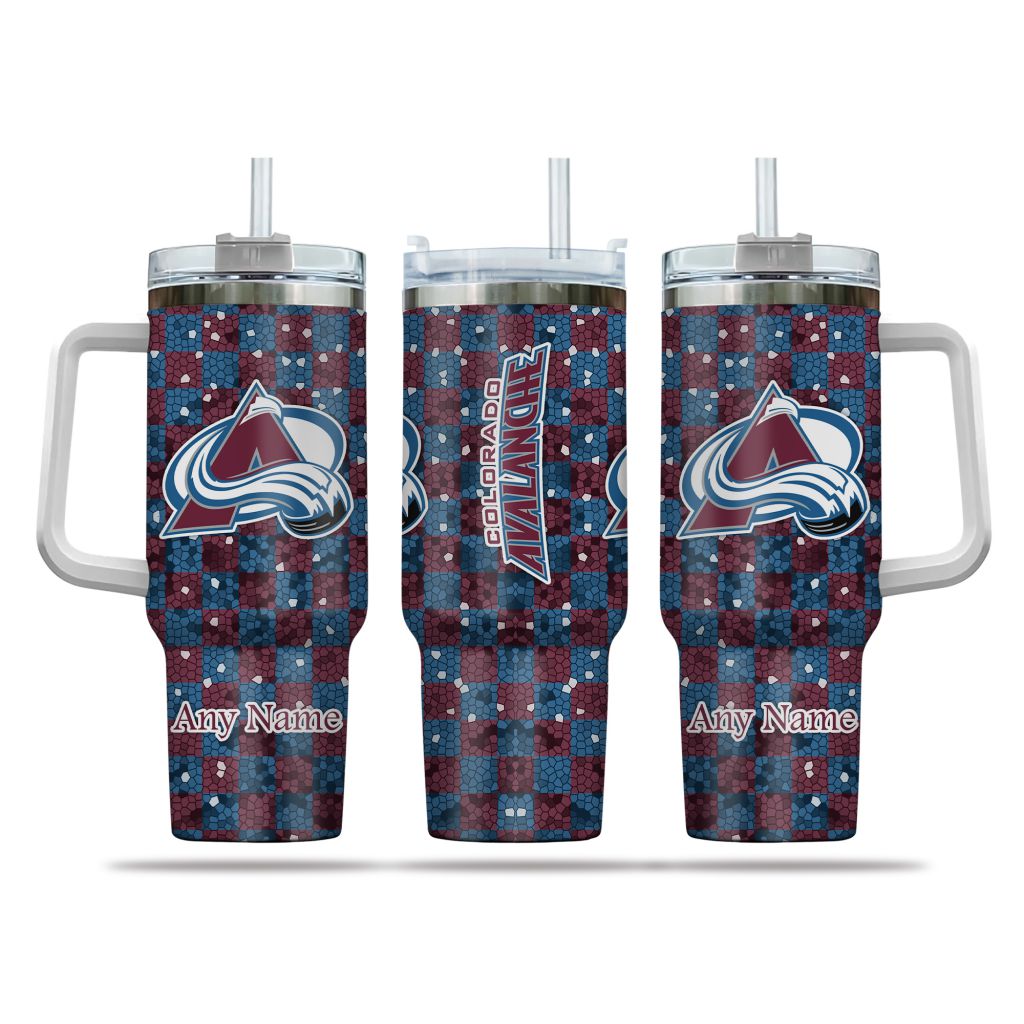 NHL Colorado Avalanche Stained Glass Effect Custom Stanley Cup 40 oz 30 oz Tumbler With HandleTVC2301161