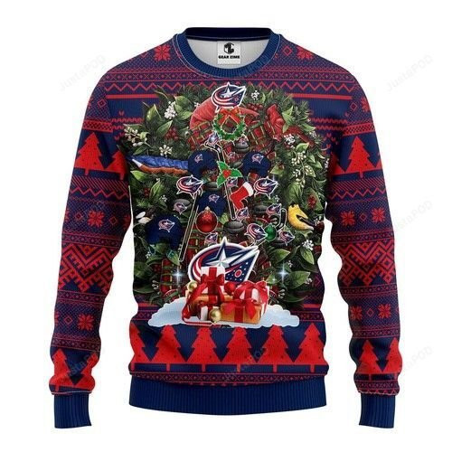 Nhl Columbus Blue Jackets Ugly Christmas Sweater Adult 3D Funny Matching for family