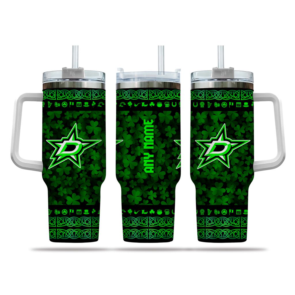 NHL Dallas Stars Happy St. Patrick’s Day Custom Stanley Cup 40 oz 30 oz Tumbler With HandleTVC2301163