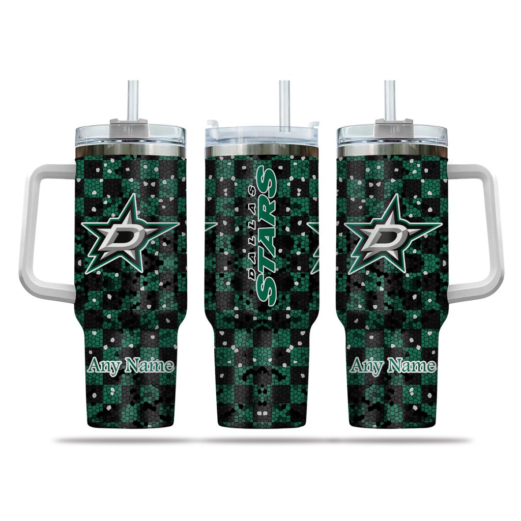 NHL Dallas Stars Stained Glass Effect Custom Stanley Cup 40 oz 30 oz Tumbler With HandleTVC2301162