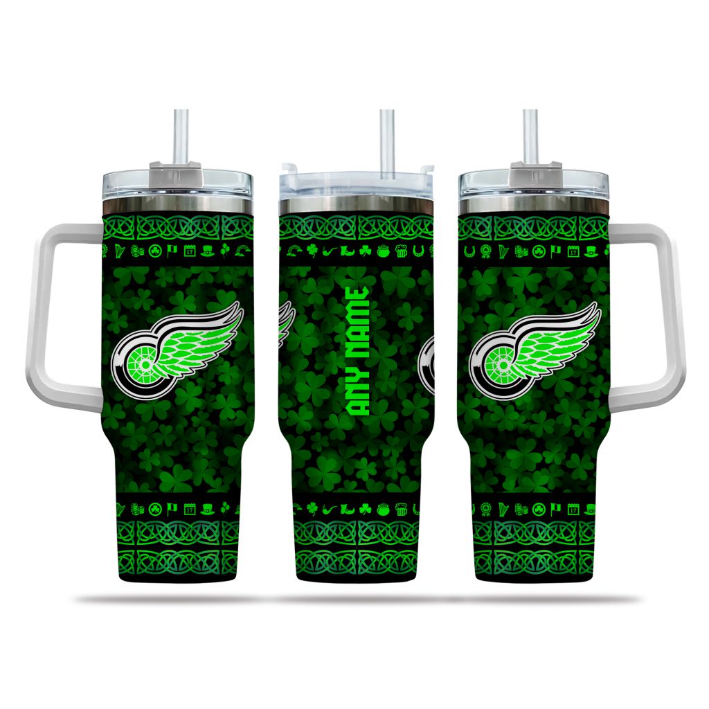 NHL Detroit Red Wings Happy St. Patrick’s Day Custom Stanley Cup 40 oz 30 oz Tumbler With HandleTVC2301163