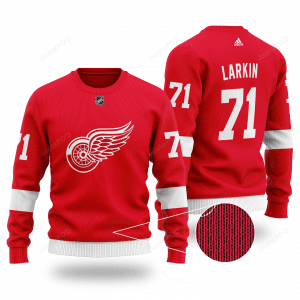 Nhl Detroit Red Wings Larkin 71 Red Ugly Christmas Sweater Adult 3D Funny Matching for family