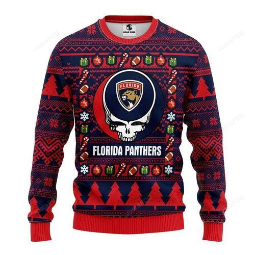Nhl Florida Panthers Grateful Dead Ugly Christmas Sweater Adult 3D Funny Matching for family