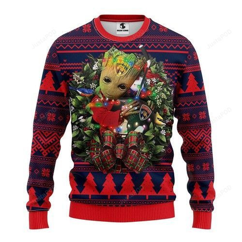 Nhl Florida Panthers Groot Hug Ugly Christmas Sweater Adult 3D Funny Matching for family