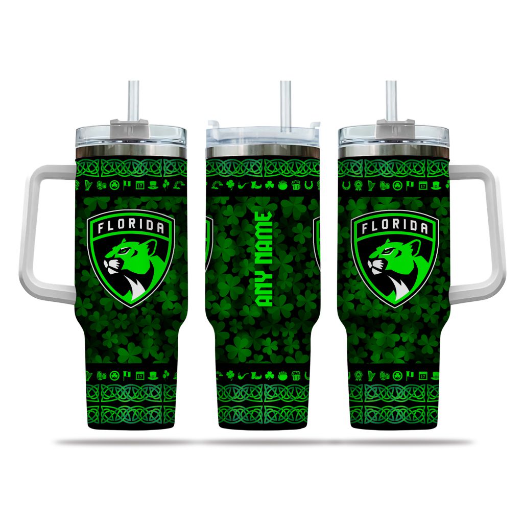 NHL Florida Panthers Happy St. Patrickâ€™s Day Custom Stanley Cup 40 oz 30 oz Tumbler With HandleTVC2301163