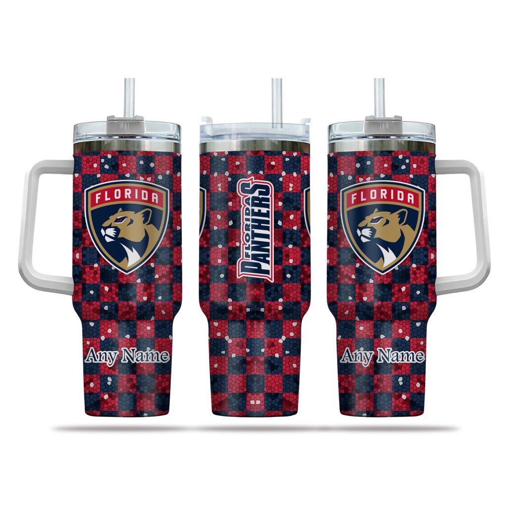 NHL Florida Panthers Stained Glass Effect Custom Stanley Cup 40 oz 30 oz Tumbler With HandleTVC2301162