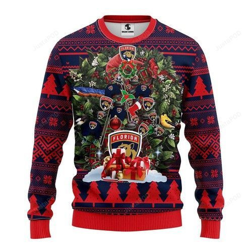 Nhl Florida Panthers Tree Ugly Christmas Sweater Adult 3D Funny Matching for family