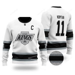 Nhl Los Angeles Kings Kopitar 11 Black Ugly Christmas Sweater Adult 3D Funny Matching for family