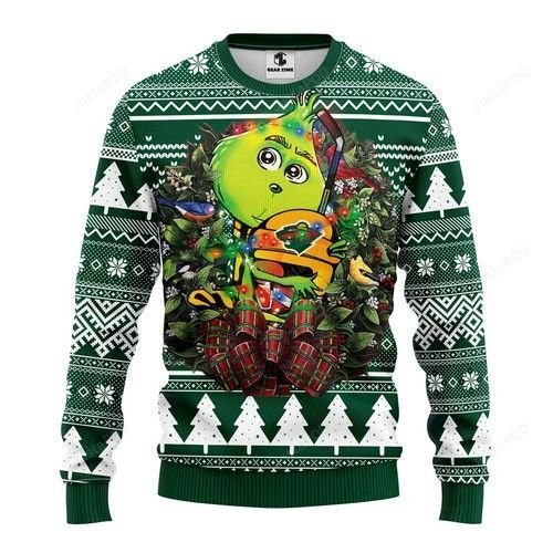 Nhl Minnesota Wild Grinch Hug Ugly Christmas Sweater Adult 3D Funny Matching for family