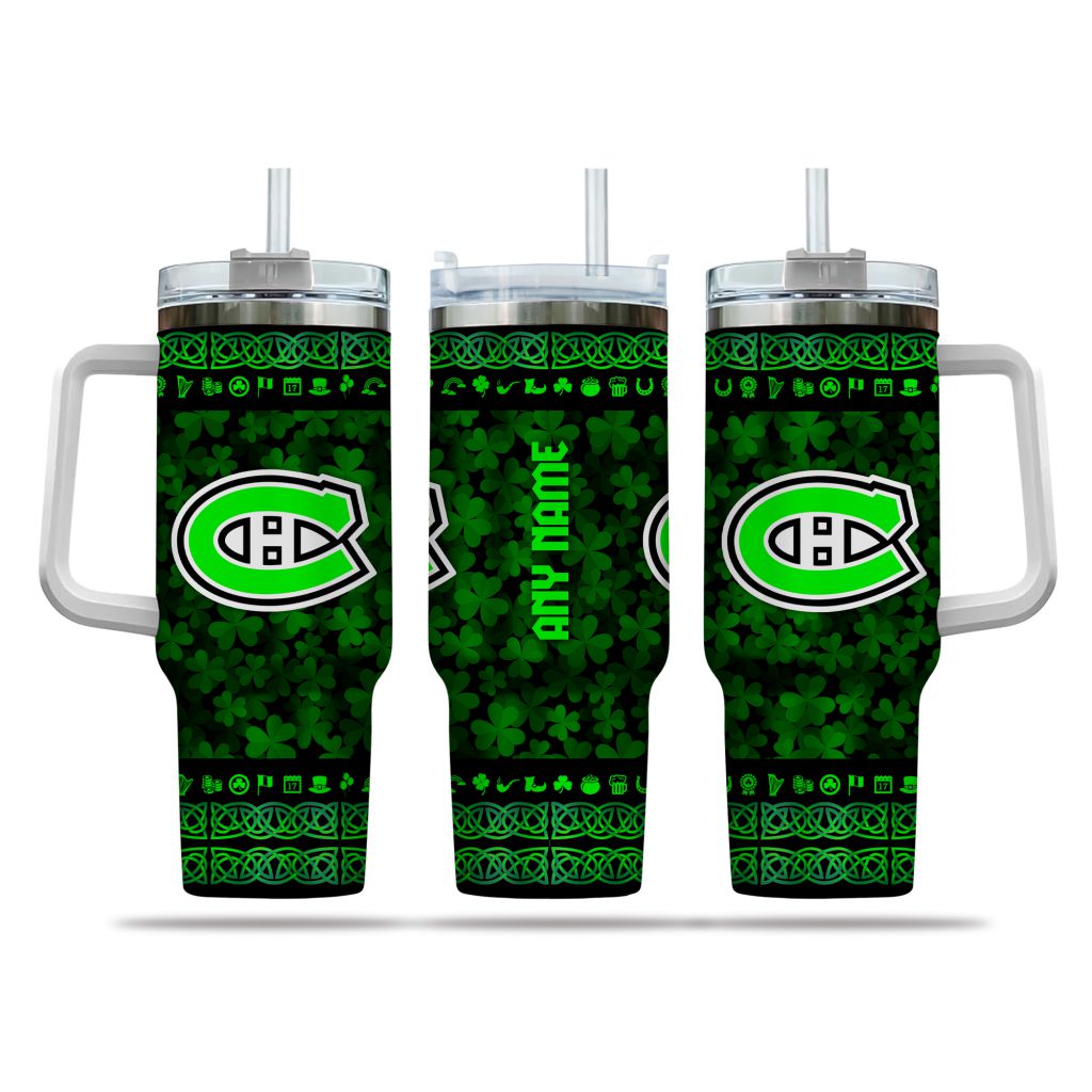 NHL Montreal Canadiens Happy St. Patrickâ€™s Day Custom Stanley Cup 40 oz 30 oz Tumbler With HandleTVC2301163