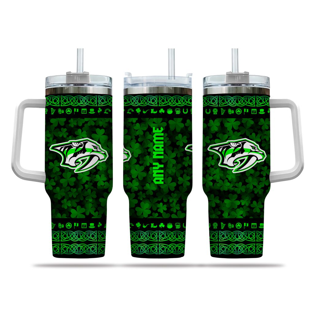 NHL Nashville Predators Happy St. Patrickâ€™s Day Custom Stanley Cup 40 oz 30 oz Tumbler With HandleTVC2301163