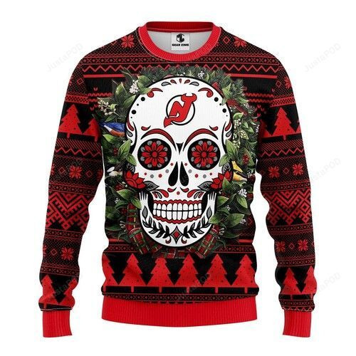 Nhl New Jersey Devils Groot Hug Ugly Christmas Sweater Adult 3D Funny Matching for family