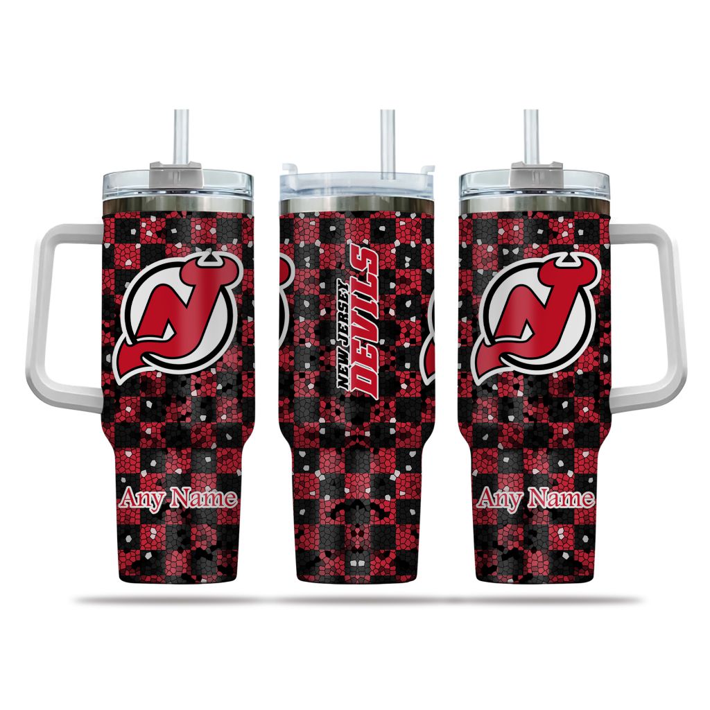 NHL New Jersey Devils Stained Glass Effect Custom Stanley Cup 40 oz 30 oz Tumbler With HandleTVC2301162