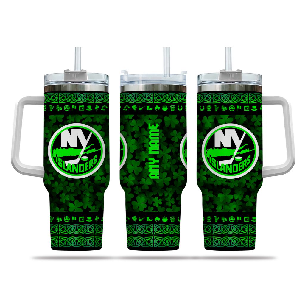 NHL New York Islanders Happy St. Patrick’s Day Custom Stanley Cup 40 oz 30 oz Tumbler With HandleTVC2301163