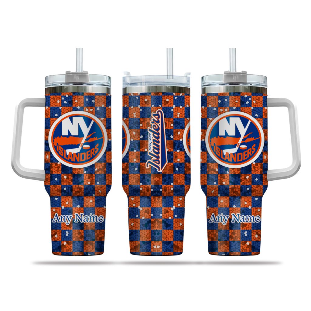 NHL New York Islanders Stained Glass Effect Custom Stanley Cup 40 oz 30 oz Tumbler With HandleTVC2301162