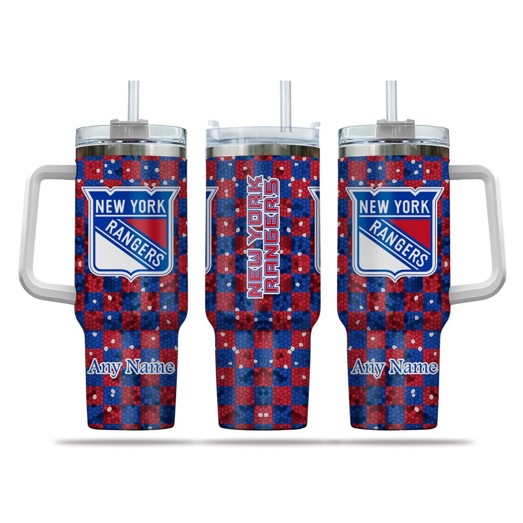 NHL New York Rangers Stained Glass Effect Custom Stanley Cup 40 oz 30 oz Tumbler With HandleTVC2301162