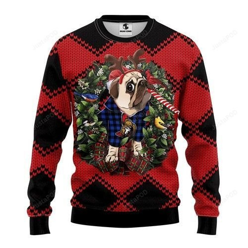 Nhl Ottawa Senators Pug Dog Ugly Christmas Sweater Adult 3D Funny Matching for family