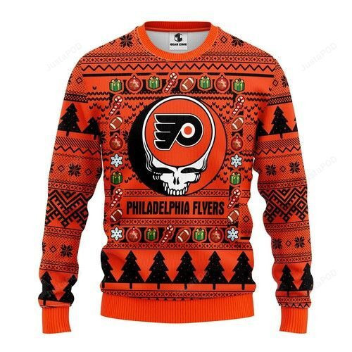 Nhl Philadelphia Flyers Grateful Dead Ugly Christmas Sweater Adult 3D Funny Matching for family