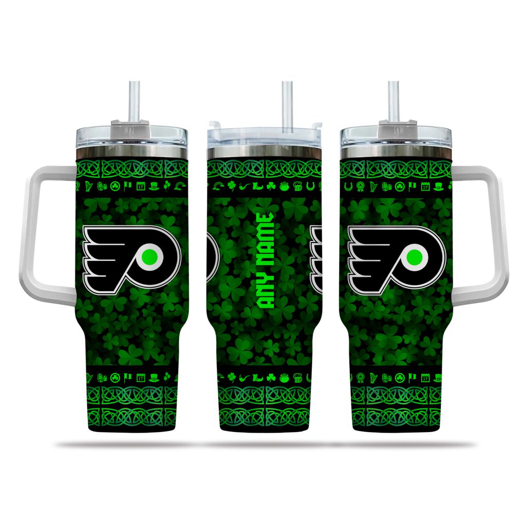 NHL Philadelphia Flyers Happy St. Patrickâ€™s Day Custom Stanley Cup 40 oz 30 oz Tumbler With HandleTVC2301163
