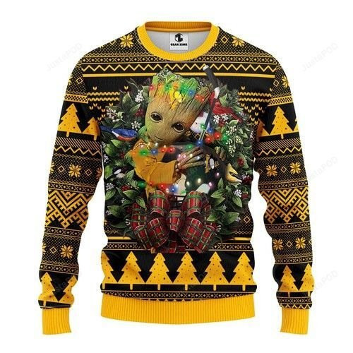 Nhl Pittsburgh Penguins Groot Hug Ugly Christmas Sweater Adult 3D Funny Matching for family
