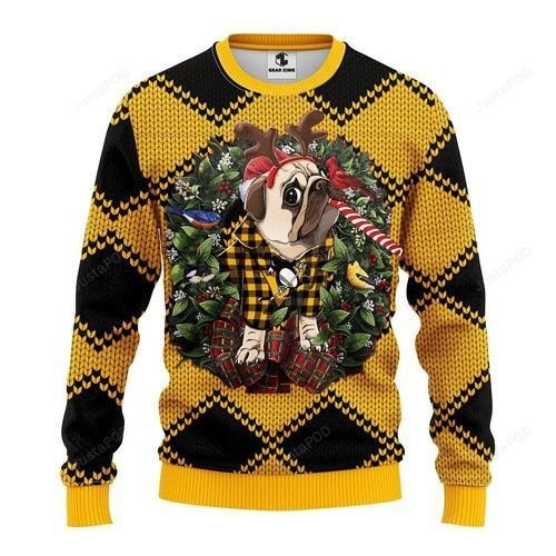 Nhl Pittsburgh Penguins Pug Dog Ugly Christmas Sweater Adult 3D Funny Matching for family