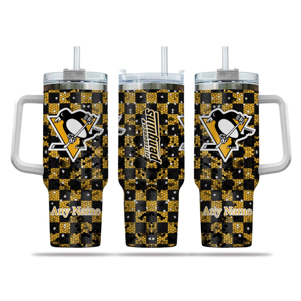 NHL Pittsburgh Penguins Stained Glass Effect Custom Stanley Cup 40 oz 30 oz Tumbler With HandleTVC2301162