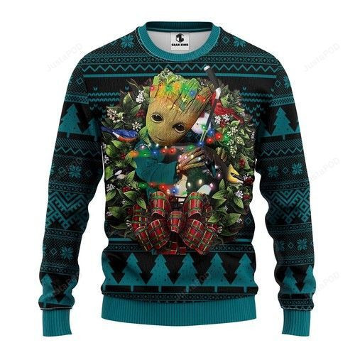 Nhl San Jose Sharks Groot Hug Ugly Christmas Sweater Adult 3D Funny Matching for family