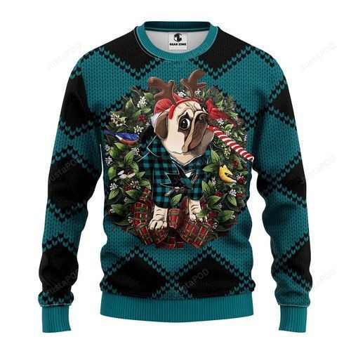 Nhl San Jose Sharks Pug Dog Ugly Christmas Sweater Adult 3D Funny Matching for family