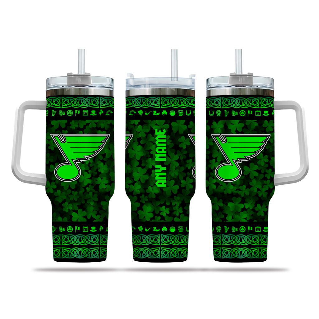 NHL St. Louis Blues Happy St. Patrickâ€™s Day Custom Stanley Cup 40 oz 30 oz Tumbler With HandleTVC2301163