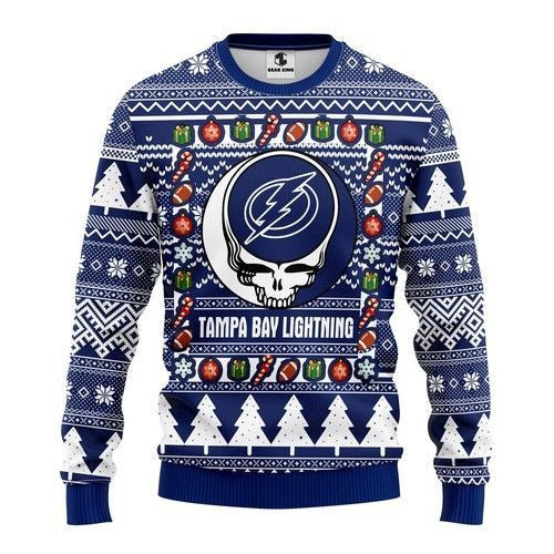 Nhl Tampa Bay Lightning Grateful Dead Ugly Christmas Sweater Adult 3D Funny Matching for family