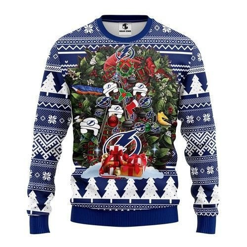 Nhl Tampa Bay Lightning Tree Christmas Ugly Christmas Sweater Adult 3D Funny Matching for family