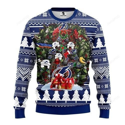 Nhl Tampa Bay Lightning Tree Ugly Christmas Sweater Adult 3D Funny Matching for family