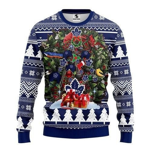 Nhl Toronto Maple Leafs Tree Christmas Ugly Christmas Sweater Adult 3D Funny Matching for family