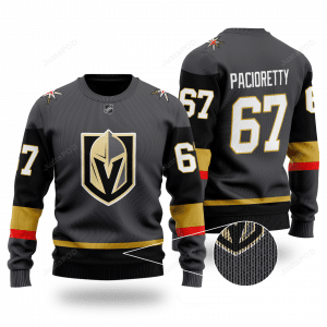 Nhl Vegas Golden Knights Max Pacioretty Grey Ugly Christmas Sweater Adult 3D Funny Matching for family