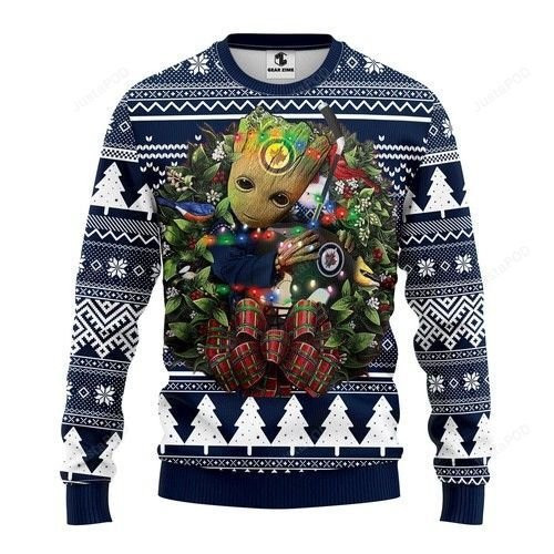 Nhl Winnipeg Jets Groot Hug Ugly Christmas Sweater Adult 3D Funny Matching for family
