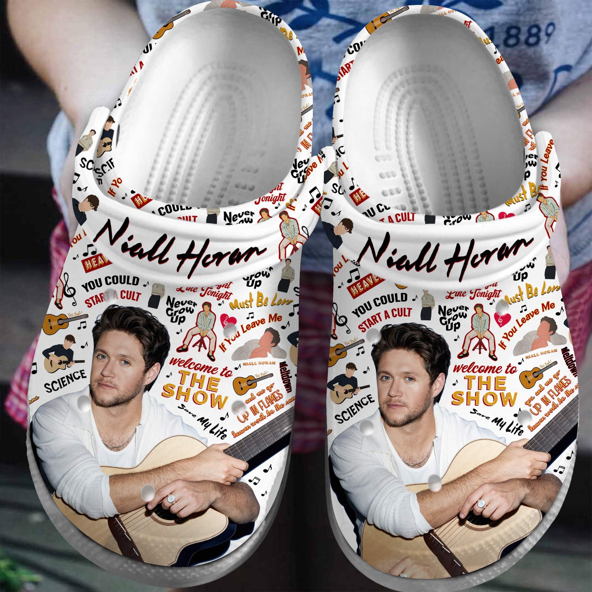 Niall Horan One Direction Band Music Crocs Crocband Clogs Shoes Comfortable For Men Women and Kids